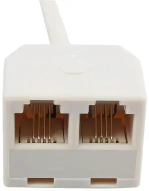 3X RJ 11 6P 4 C Connector 2 X Jack Port M / F Splitter Phone Adapter Cable Beige