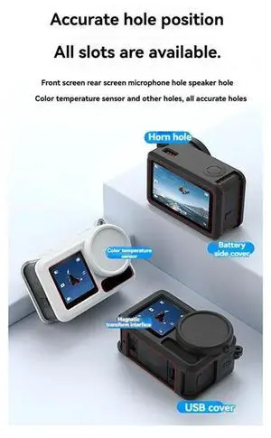 For Action 5 Pro Silicone Case Protective Cover Anti-Fall And Anti-Lost Rope Sports Camera Accessories A