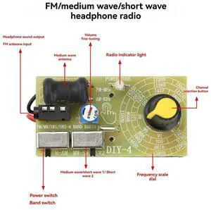 FM/MW/SW Multi-Band 87-108Mhz Headphone Radio DIY Module For Educational Production Teaching Parts