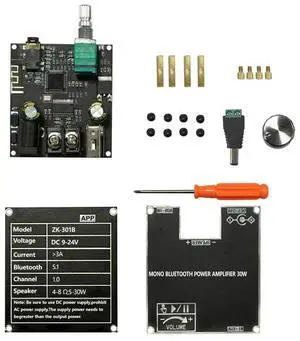 ZK-301B Bluetooth Amplifier Board Single Sound 30W Bluetooth Audio Power Amplifier Module Home Video Accessories