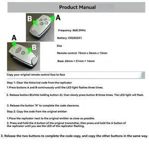 Garage Door Remote Control Replacement For Marantec Digital D302 D304 D313 D323 433Mhz Copy Opener