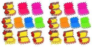 1000 Pieces Burst Signs Store Signs Blank Star Shape Retail Sale Tags Burst Paper Signs For Retail Store Party,10 Styles