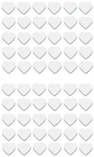 60Pcs Heart Shaped Sublimation Magnet Blanks Wedding Valentines Day Refrigerator Magnets Love Heart Wall Door Decoration