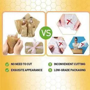 10 Roll Recycled Packing Paper 12Inch X 33FT Eco Honeycomb Paper For Moving Packaging Wrap Recycle Cushion Material