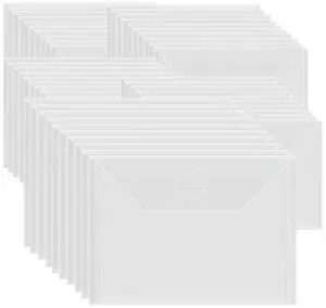 100Pcs 7X5in Envelopes,Reseale Plastic Envelopes Pockets Bag For Clear Stamp,Die Cuts,Scrapbook Paper Durable