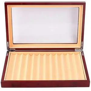2X 12 Slots Wood Pen Display Box Pen Fountain Box Wood Showcase Organizer
