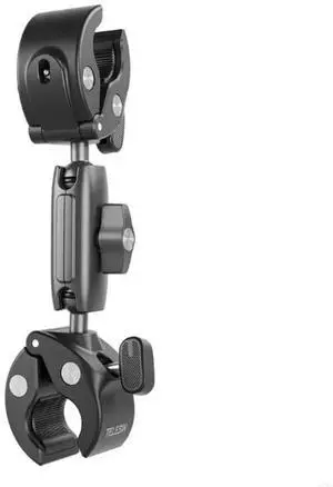 Adjustable Aluminum Alloy Double Head Mounting Pliers Double Clamp Mount Clip for Bike and Motorcycle Outdoor Activities