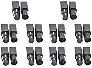 10Pair DMX To RJ45 Connector RJ45 Ethernet To 5 Pin XLR DMX Female & Male Adapter For Audio Video