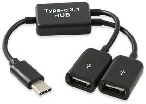 Type C to 2 USB Port Splitter Multi Hub Converter Multiple Hub Dual Double USB Port Cables One Drag Two Ports Connector