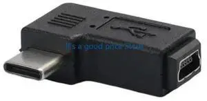90 Degree Type-C to Mini USB Adapter Connector for Phone Laptop Camera Mini USB Female to USB C Male Converter
