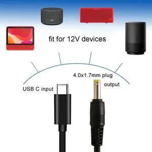 JORINDO PD tricks 12V fast charge charging cable for Router, tablet, Tmall wizard,TypeC to 4.0*1.7 3.5*1.35 5.5*2.5 DC male plug