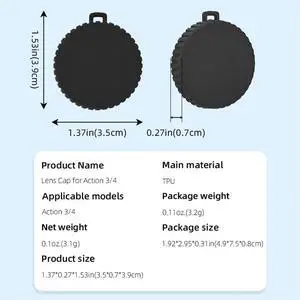 TPU Lens Cap Cover Anti-Scratch Protective Cover Shockproof Lens Protector Anti-Stain for Osmo Action 4/Action 3 Lens Cover