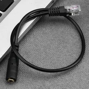 1pc 3.5mm Audio Jack Female to Male RJ9 Plug Adapter Converter Cable
