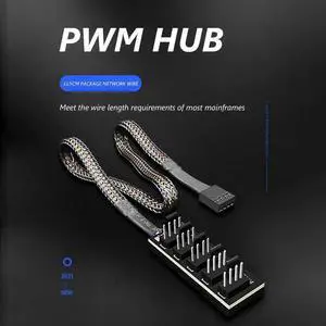 1 to 5 4Pin PWM Fan Hub CPU Fan PC Case Cooling Fan Power Extension Cable