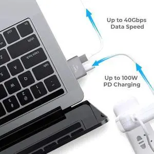 Dual Type-C Short Extender USB Male to Female Extension Adapter for MacBook Pro