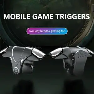 2pcs RGB Game Controller Gamepad Latency-Free for PUBG Pulse Key Button Mobile Phone Game Trigger for Ios Android Mobiles Phones