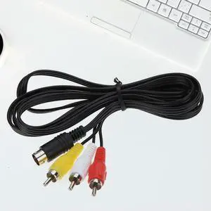 9 Pin To RCA Connection Cord 3RCA Cord AV Cable RCA Connection Cord AV Audio Video Cable for Sega Genesis 2 3