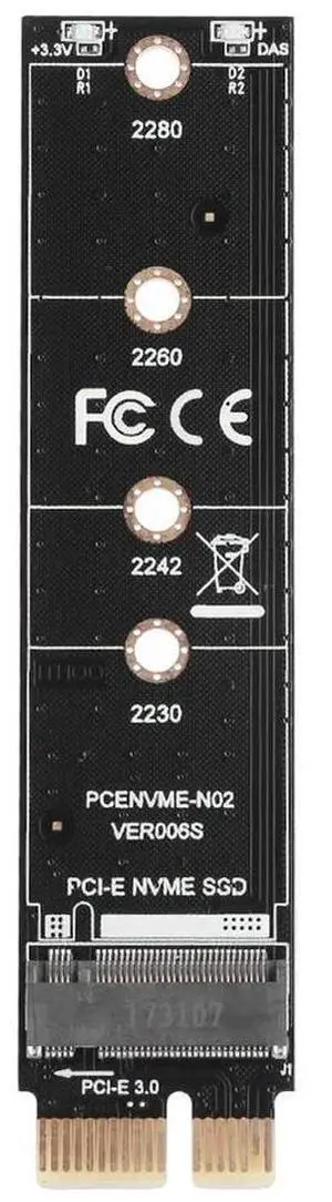 NVME Adapter Card M.2 to PCI-E3.0 1x Extension Key Converter Card NVME Adapter Card M.2 to PCI-E3.0 1x Extension Key Converter Card