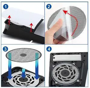 2 Pack Fan Dust Filter Cooling Fan Dust Mesh Breathable Ventilation Host Dust Cover for 5 Slim Disc&Edition