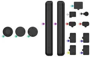 14 PCS/Set Dust Protector Silicone Dustproof Plug Dustproof Protector Plug for Nintendo Switch OLED Game Console Accessories