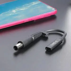 PD Charging USB C Female to 7.4x5.0mm DC Jack Laptop Charger Converter for