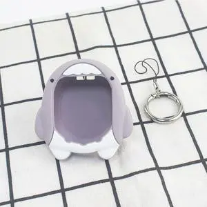 Silicone Case Anti-drop Protective Cover with Lanyard Shockproof Cartoon Shark Shape for Tamagotchi Uni 2023 Virtual Pet Machine