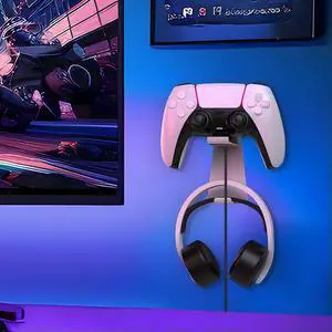 Wall Mount Controller & Headset Holder Stable Space Saving for PS5 Slim/PS5 Console for 5 Slim/5