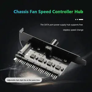 1 to 7 PC Case Cooling Fan HUB Splitter 12V Computer Speed Controller Adapter