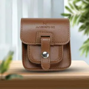 For Anbernic RG34XXSP Game Console Carrying Case Anti-Scratch Leather Console Protective Bag Anti-Fall Outdoor Flap Bag