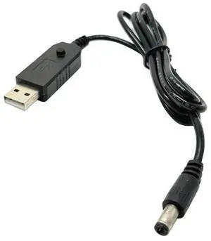USB 5V to DC 9V 12V Power Boost Line Adapter USB to 5.5x2.5mm Round Hole Connector Converter Cable USB Step-up Cord