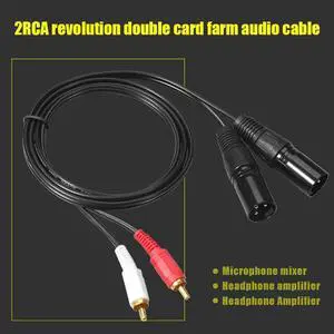 RCA to 2 RCA Male to Male Audio Cable for Mixer Home Theater TV Amplifier Sound