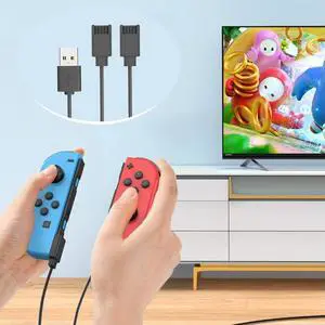 Charging Cable for Joycon Controller 2 in 1 Portable Charger Cable 2.5M Charging Cord for Switch Controller Charger