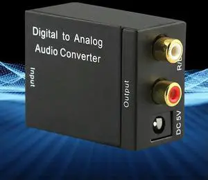 Coaxial Toslink To Analog RCA L/R Adapter Black Optical Coax Toslink RCA Audio Adapter Audio Decoder