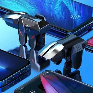 2pcs Mechanical 6 Finger Aim Shooting Triggers Sensitive Game Controller Key Button Gamepad Key Button for Pubg Mobile