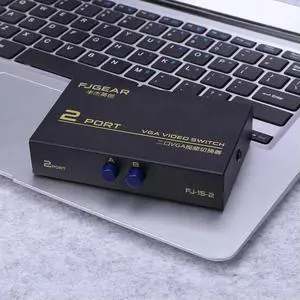 2 in 1 Out 2 Port VGA Splitter Box 130MHz Bandwidth VGA Switch 2 PC To 1 Monitor Switcher Box for PC Monitor
