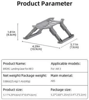 Drone Foldable Expansion Landing Gear Heighten 37mm Anti-fall Extended Leg Quick Release Lightweight for Air 3 Accessories