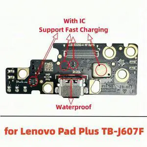 USB Charger Dock Connector Board Charging Port Flex Cable For Pad Plus TB-J607F J607