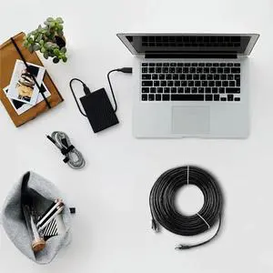 Cat6 External Ethernet Cable Heavy Duty Network Patch Cable Double Jackets Internet Cord for in Wall Direct Burial Router