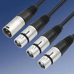 3Pin Audio Cable Adaptor Male To 3 Female Microphone Cable Lightweight Balanced XLR Mic Cord for Mixer Microphone Amplifier