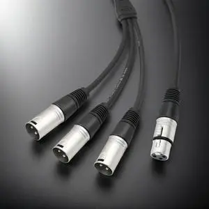3Pin Y Splitter Cable Female To 3 Male Audio Cable Adaptor Foil+Braided Shielded Microphone Cable for Mixer Microphone Amplifier