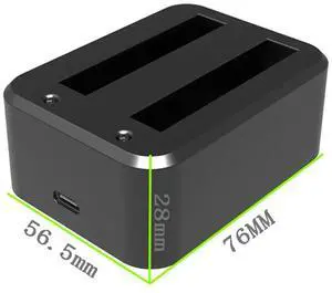 Plastic Charger USB Type-C Portable Charger Dock 5V 3A 2 Slots with Indicator Camera Accessories for X3