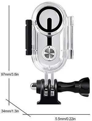 Action Camera Accessories Optical Tempered Glass Invisible Dive Case Buckle Design Transparent Protective Shell for Go3