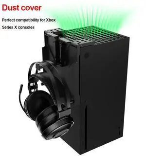 Cooling Fan Dust Filter Dustproof Cover with Headphone Bracket Rack Dust Filter Accessories for XBOX Series