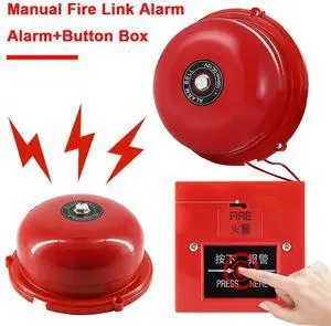 4 Inch l Fire Control AC 220V Manual Call Point Fire Alarm Resettable Pull Station Internal Strike Type Electric Bell 100db
