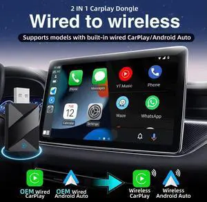 Wired To Wireless Carplay & Android Auto Auto CarPlay Dongle Car ligent Systems for Factory Wired Carplay Android Auto Cars