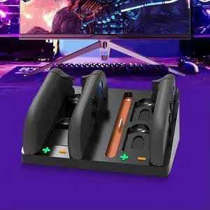 Charging Dock Station for Nintendo for Switch 2 for Joycon Controller with 4 Game Card Slots Charger Charges Up To 4 Controllers