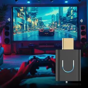 Audio Transmitter Bluetooth-Compatible 5.4 Audio Adapter with Auracast Audio Dongle Adapter Wireless Adapter for PC TV PS 4/5