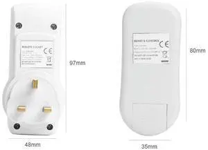 2pcs UK Plug Home House Power Outlet Light Switch Socket Wireless Remote Control