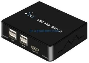 HDTV KVM Switcher 2 Input 1 Output 4K 60Hz USB Keyboard Mouse Sharing Selector