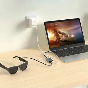 2 in 1 USB-C HUB PD100W&Data Transfer Multiport Adapter 10Gbps USB C Dongle Type-c Adapter for AR Glasses Phone Tablet Laptop PC